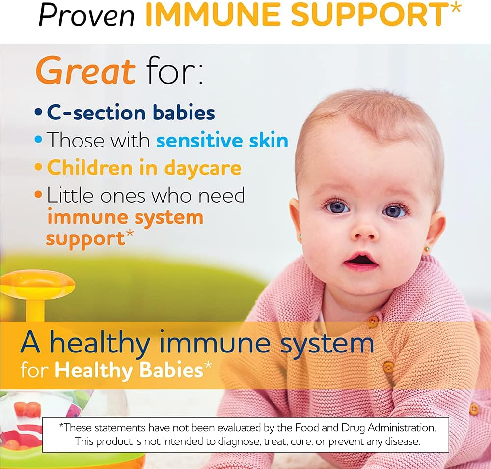 Biogaia Baby Probiotic Drops Immune Active Optimal Protection 600 IU Supplement for 0-36 Months (10ml/0.34 oz)