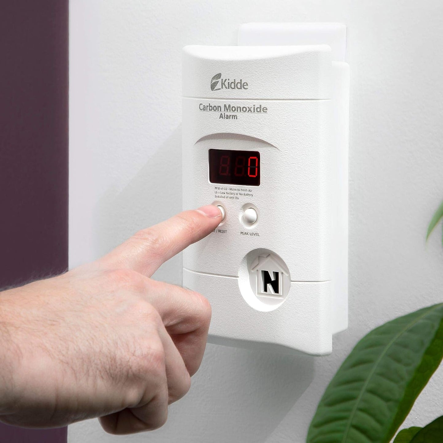 Kidde Carbon Monoxide Alarm Plug-In CO Alarm with Digital Display, KN-COPP-3