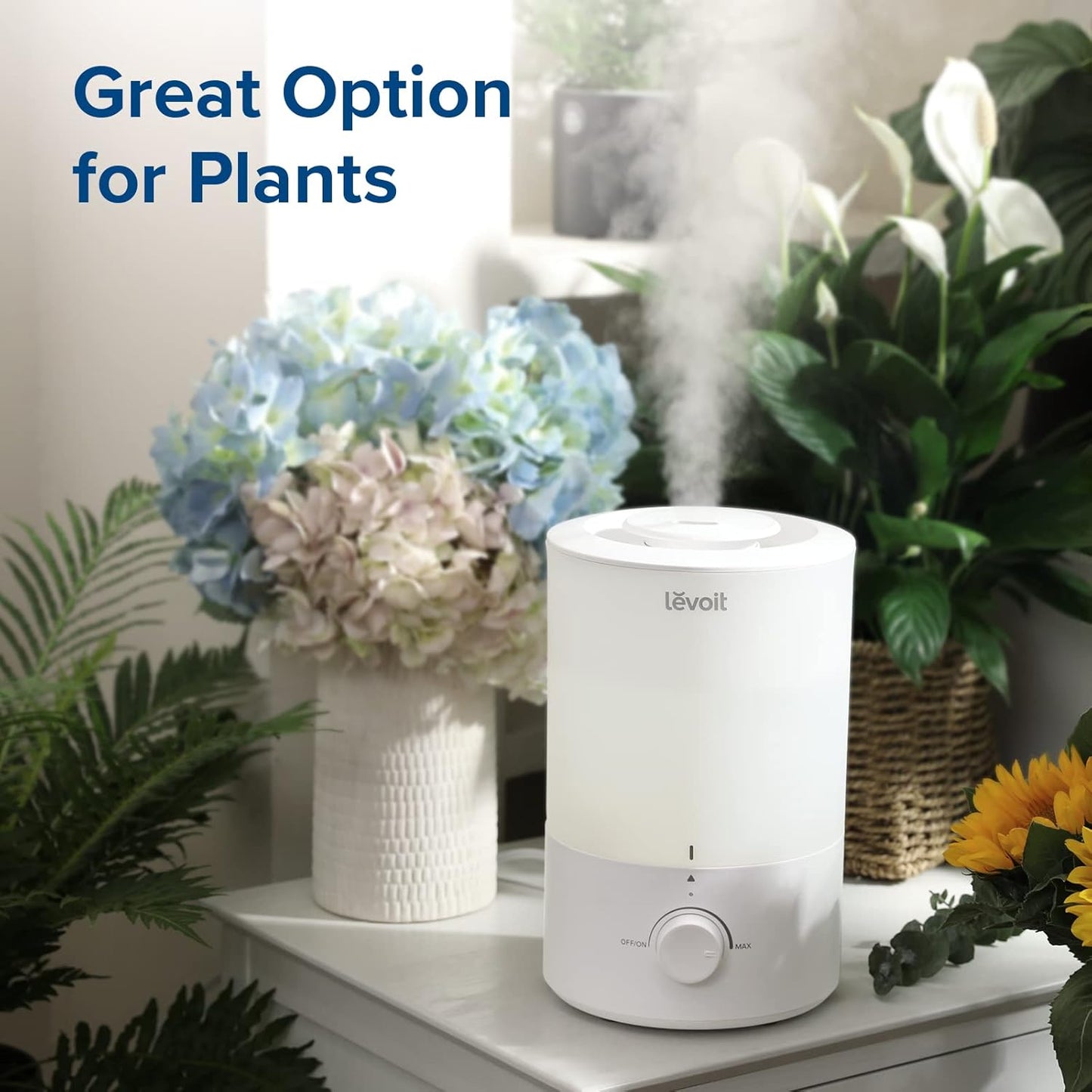 LEVOIT Humidifiers for Bedroom, Dual 150 Ultrasonic Cool Mist ( White )