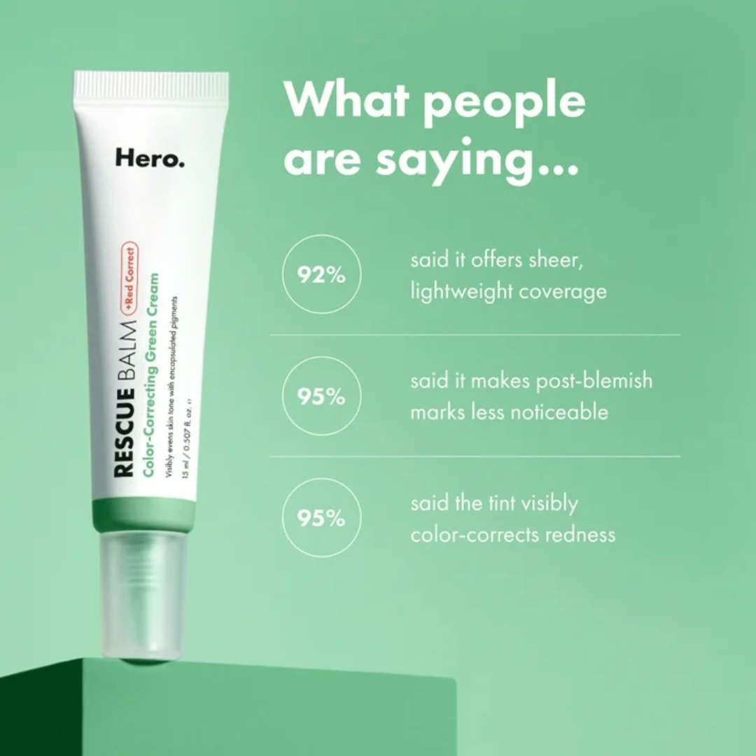 Hero Rescue Balm Color-Correcting Green Cream 15ml / 0.50oz