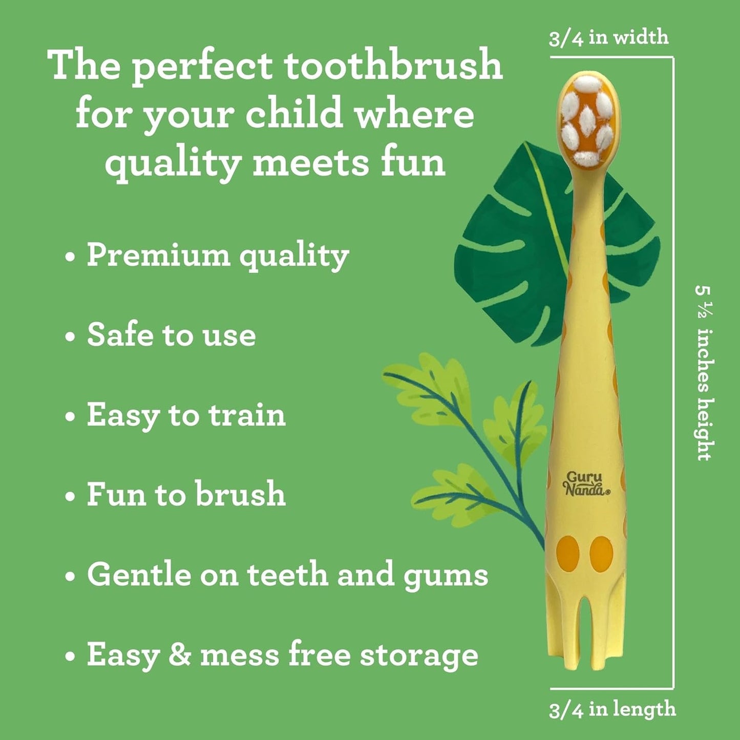 Guru Nanda Kids Butter on Gums Training Toothbrush Softex Bristles 10x Ages 1+