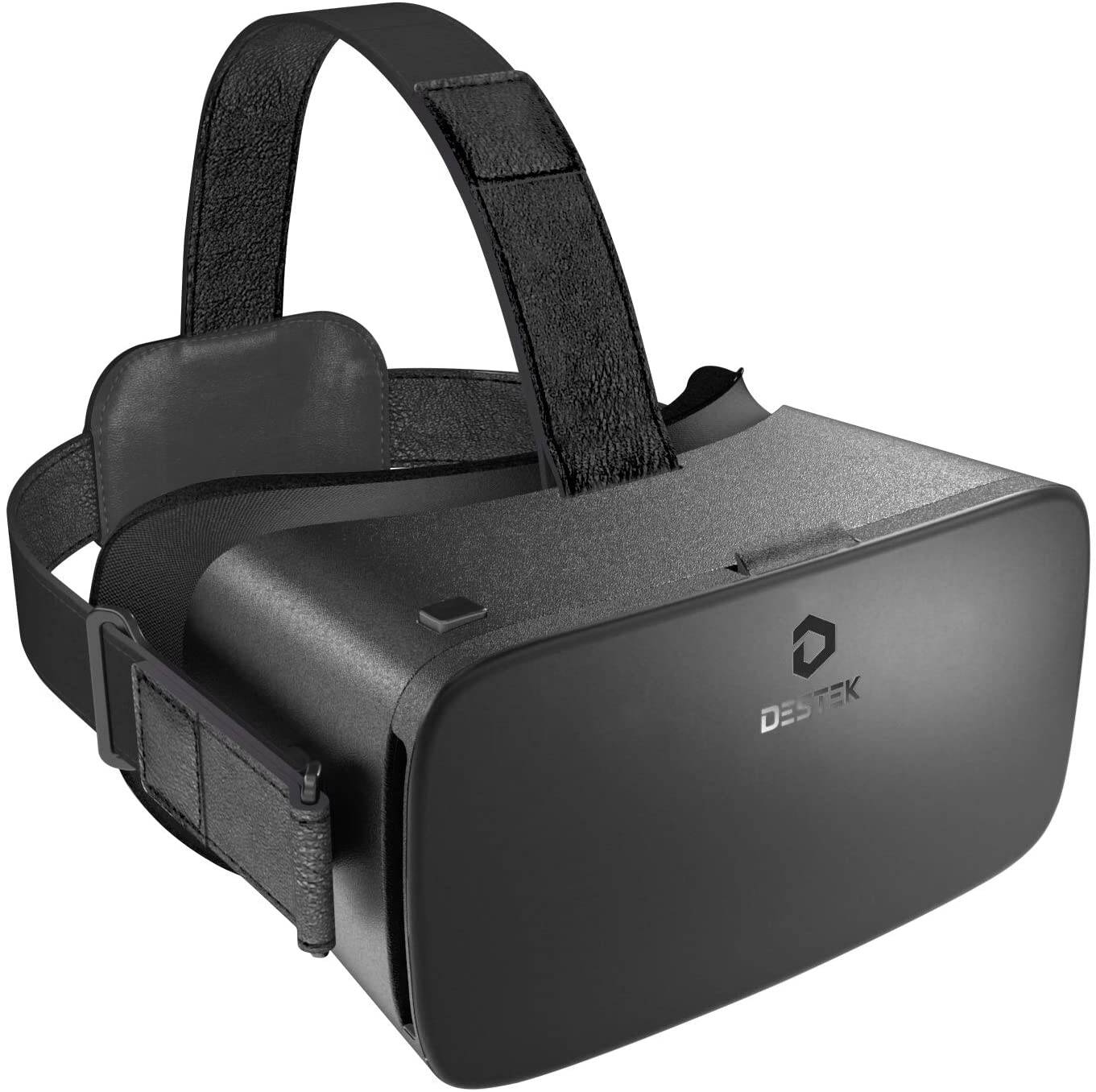 DESTEK V5 Virtual Reality Headset Phone 3D VR Glasses with Trigger Button for Virtual Reality Game & Video, Black