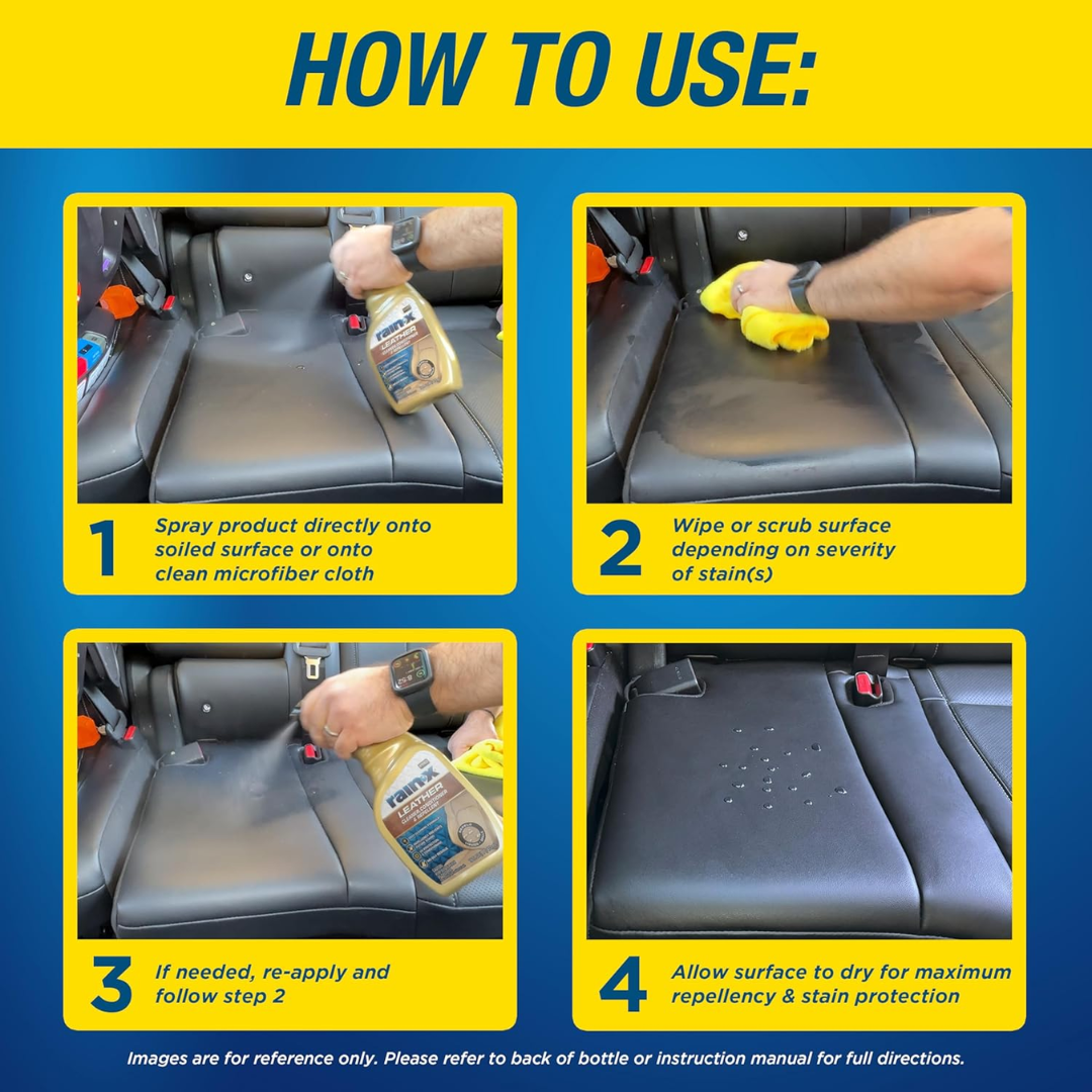 Rain-X Pro Leather Cleaner, Conditioner & Repellent Spray for Car, 16 oz / 473 ml