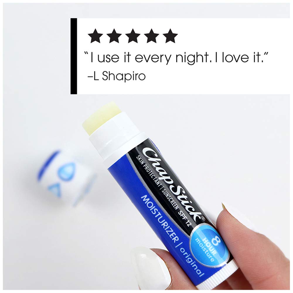 ChapStick Lip Moisturizer (Original, Cool Mint & Black Cherry Flavors, 0.15 Ounce, 3 Sticks) and Skin Protectant Lip Balm Tube, Sunscreen, SPF 15