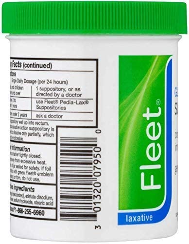 Fleet Adult Glycerin Suppositories Gentle and Effective, 50 Count