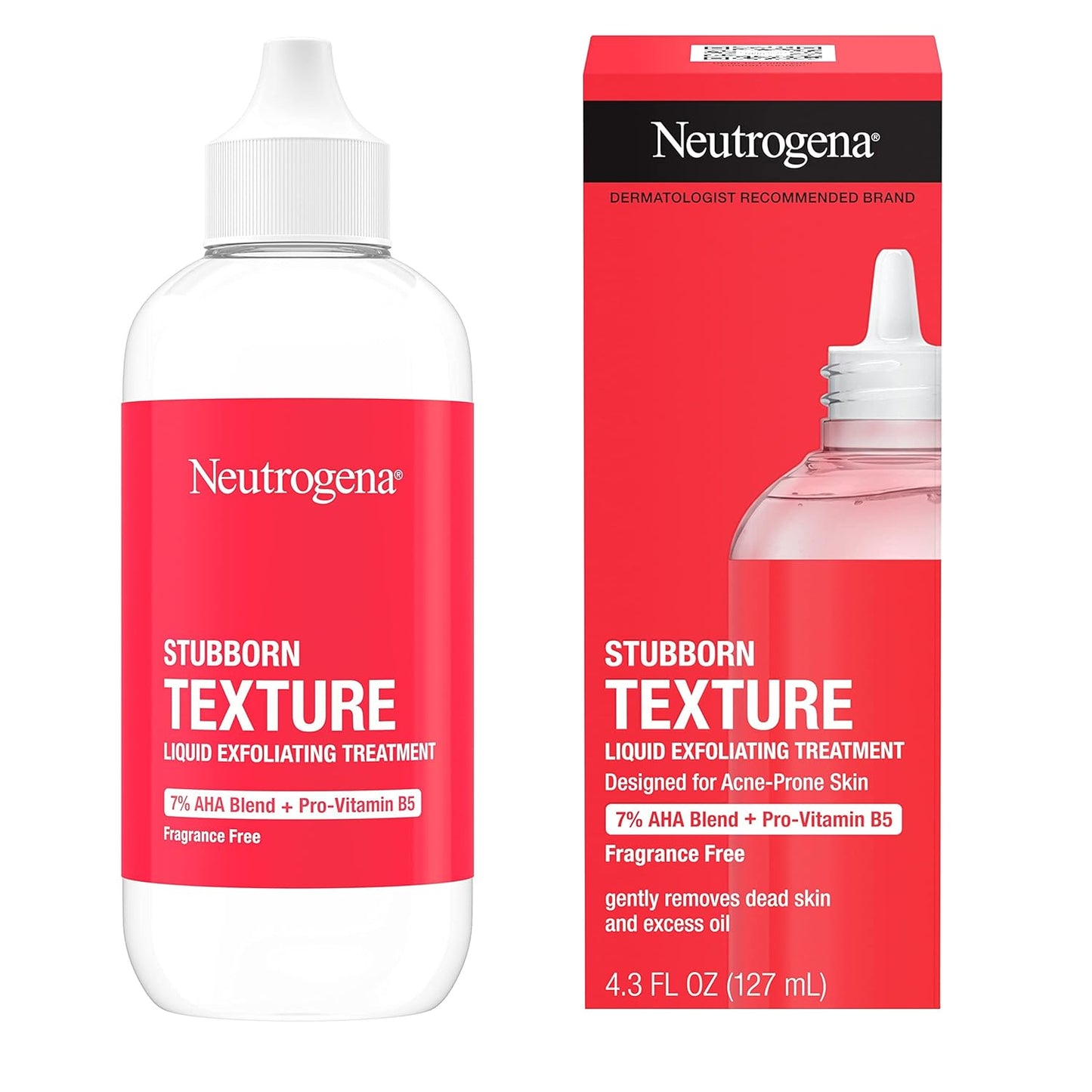 Neutrogena Stubborn Texture Liquid Exfoliating Treatment Designed Fro Acne Prone Skin, Fragrance Free, 4.3 fl oz / 127mL