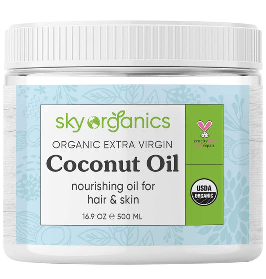 Sky Organics Organic Extra Virgin Coconut Oil Nourishing Oil for Hair & Skin, 16.9 oz. / 500ml