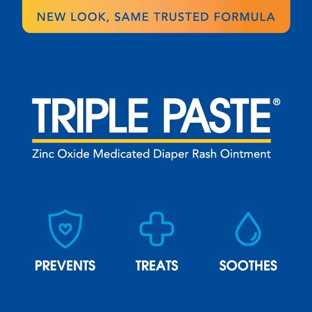 Triple Paste Zinc Oxide Medicated Diaper Rash Ointment All - In - One Triple Protection 2 Oz (57g)