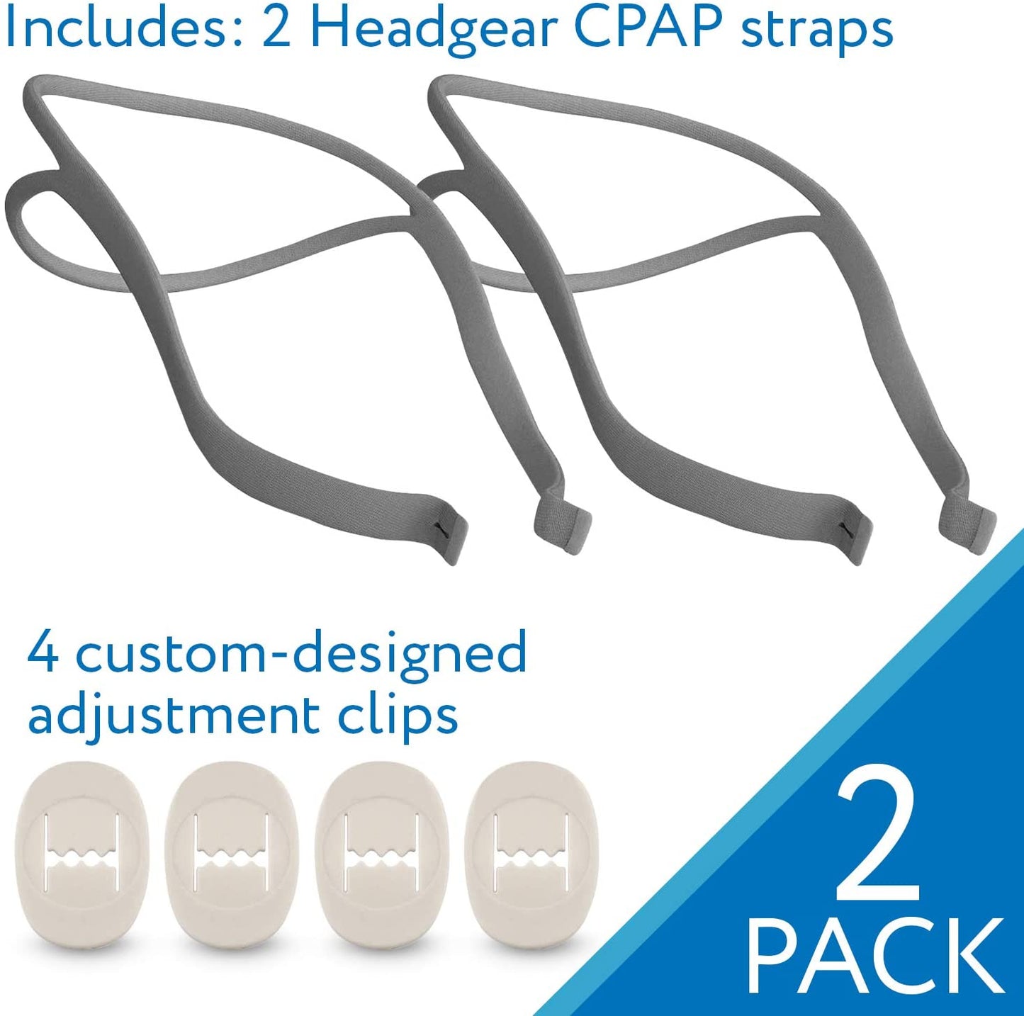 Impresa Replacement CPAP Mask Headgear Compatible with ResMed AirFit P10, 2 Pack