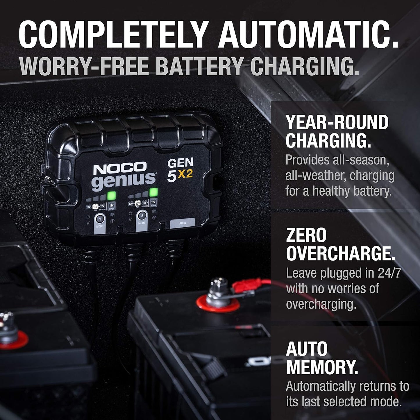 Noco Genius GEN5X2 12V 10A 2-Bank On Board Batter Charger