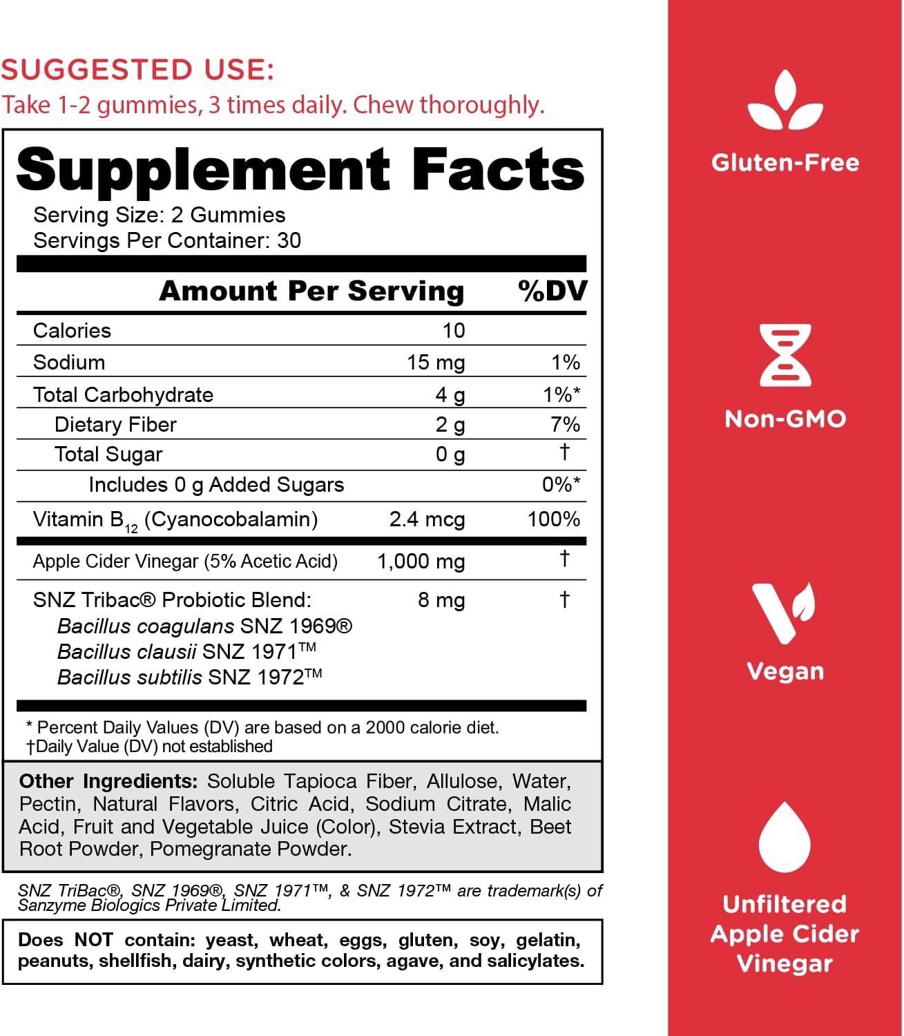 Goli Nutrition Zero Sugar World's First Apple Cider Vinegar Gummies, 60 Gummies