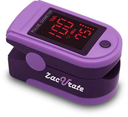 Zacurate Pro Series 500DL Fingertip Pulse Oximeter Blood Oxygen Saturation Monitor (Royal Purple)