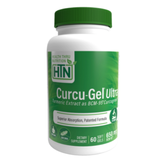 Health Thru Nutrition Curcu-Gel Ultra Turmeric Extract as BCM-95 Curcugreen 650 mg, 60 Softgels