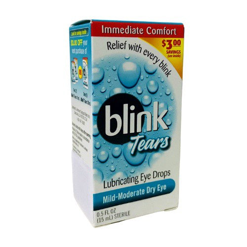 Blink Tears Dry Eye Lubricating Eye Drops, 0.5 fl.oz / 15ml (PACKAGING MAY VARY)