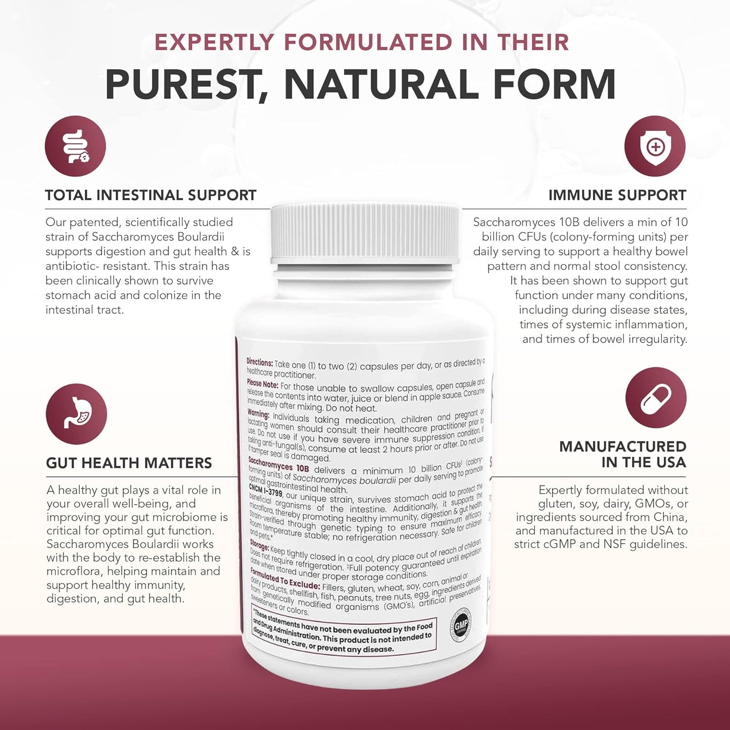 Pure Therapro Sccharomyces 10B Supplement 120 Vegetarian Capsules