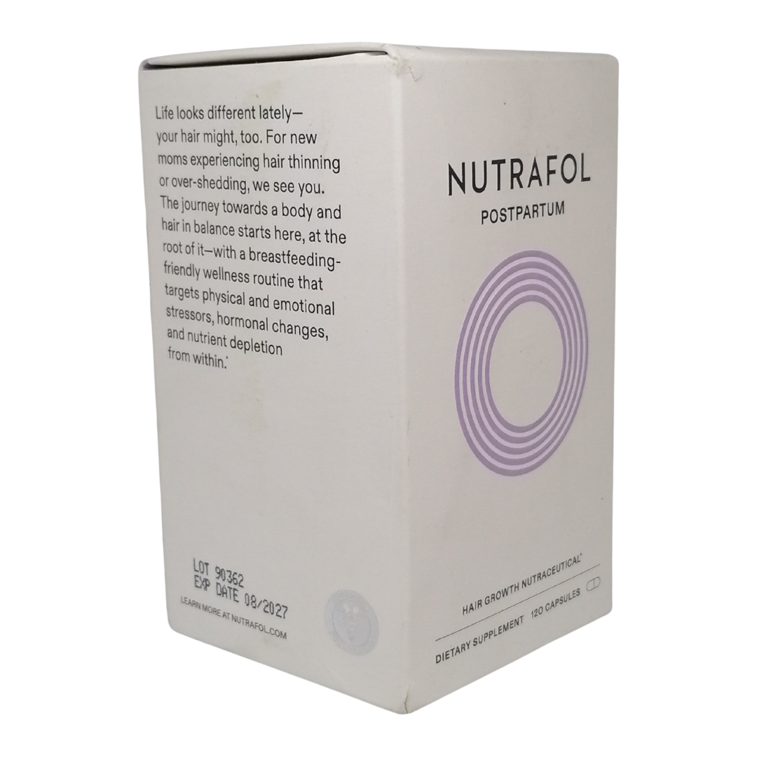 Nutrafol Postpartum Hair Growth Nutraceutical Supplement, 120 Capsules