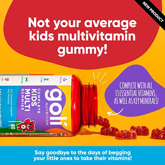 Goli Nutrition Complete Kids Multi Gummies Kids Vitamin Supplement 80 Pieces