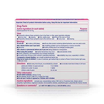 Benadryl Allergy Relief Ultratab Tablets