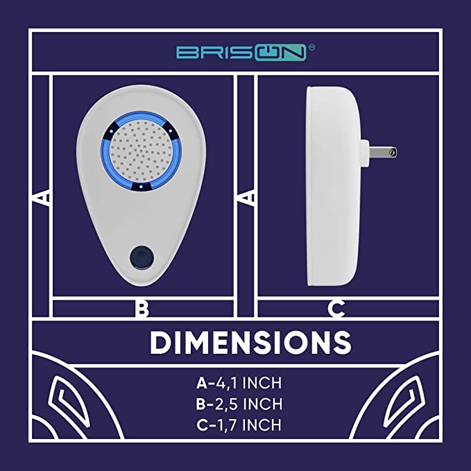 BRISON Ultrasonic Pest Repeller Electromagnetic Pest Repeller Plug-in White 2 Pcs