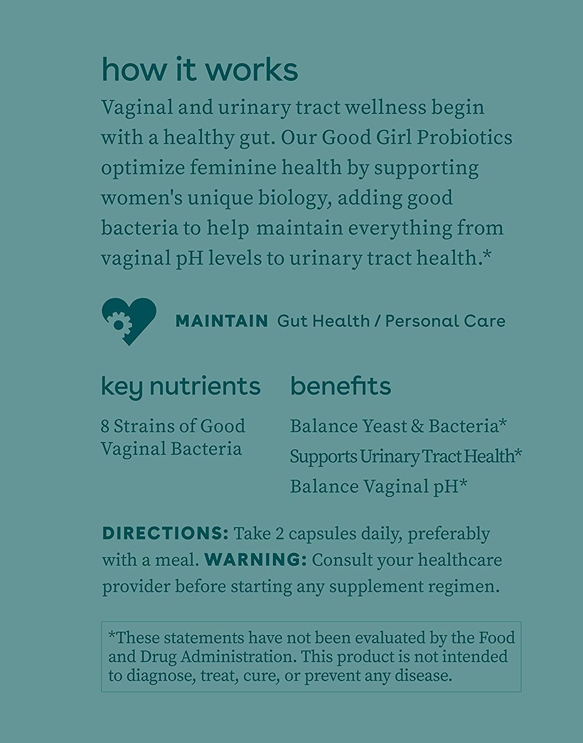 Love Wellness Good Girl Probiotics, 60 Capsules