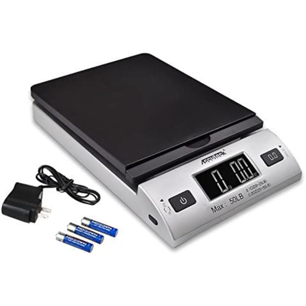 ACCUTECK All In One Series Digital Shipping Postal Scale With AC Adapter Silver (W-8250-50BS) 1 Ct