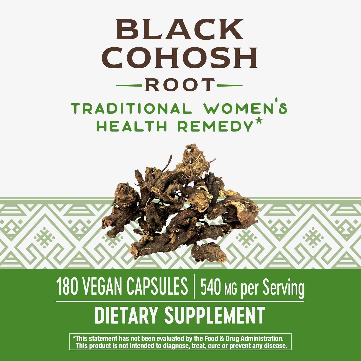Nature's Way Black Cohosh Root 540 mg Per Serving, 180 Vegetarian Capsules