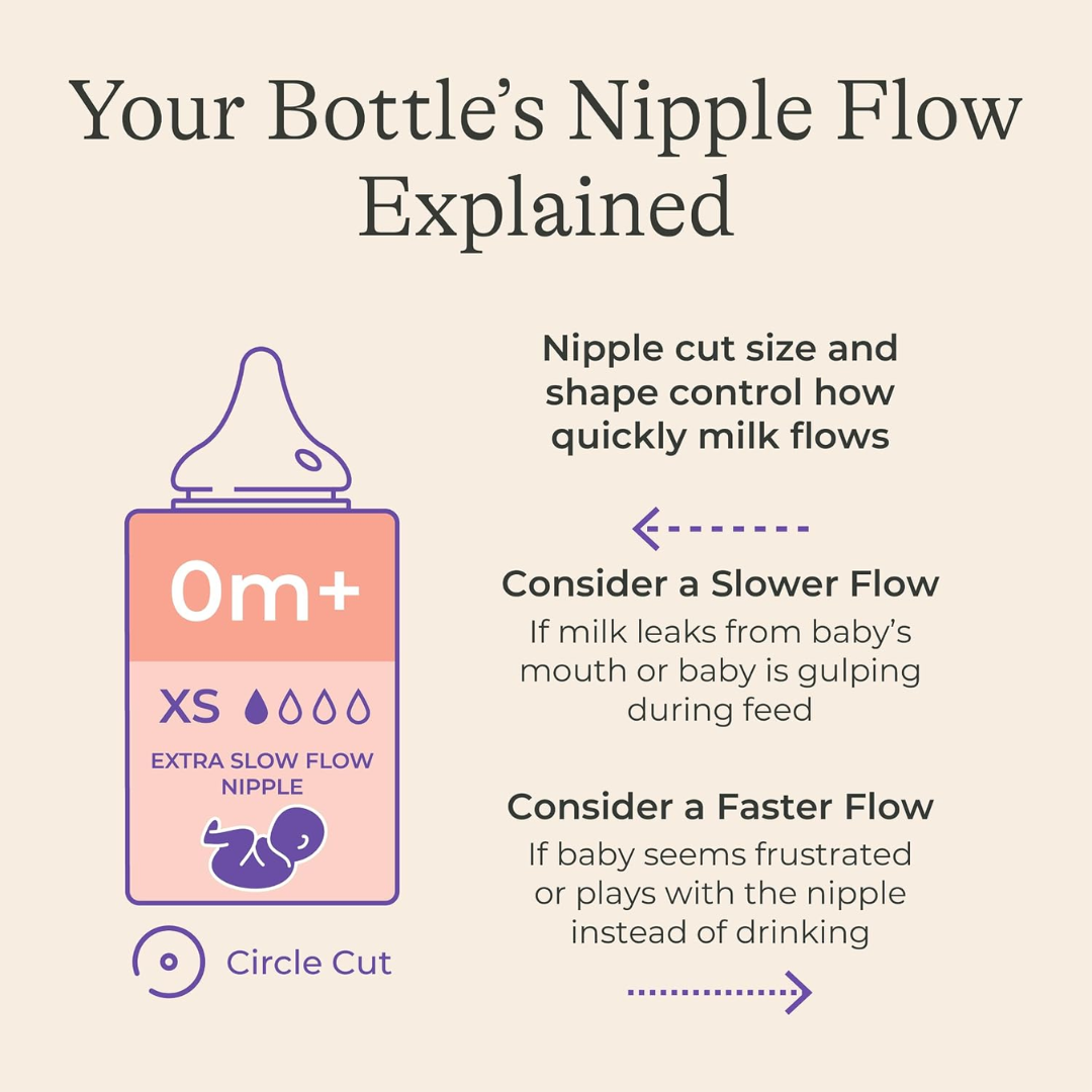 Lansinoh Baby Slow Flow Feeding Bottle Nipple for Breastfed Babies, 5 oz