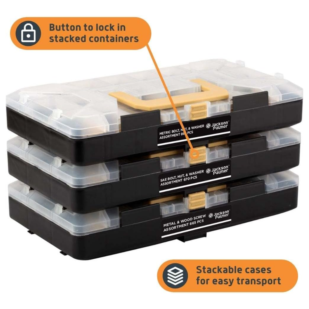 Jackson Palmer Hardware Assortment Kit – Screws, Nuts, Bolts & Washers (2,251-Piece)