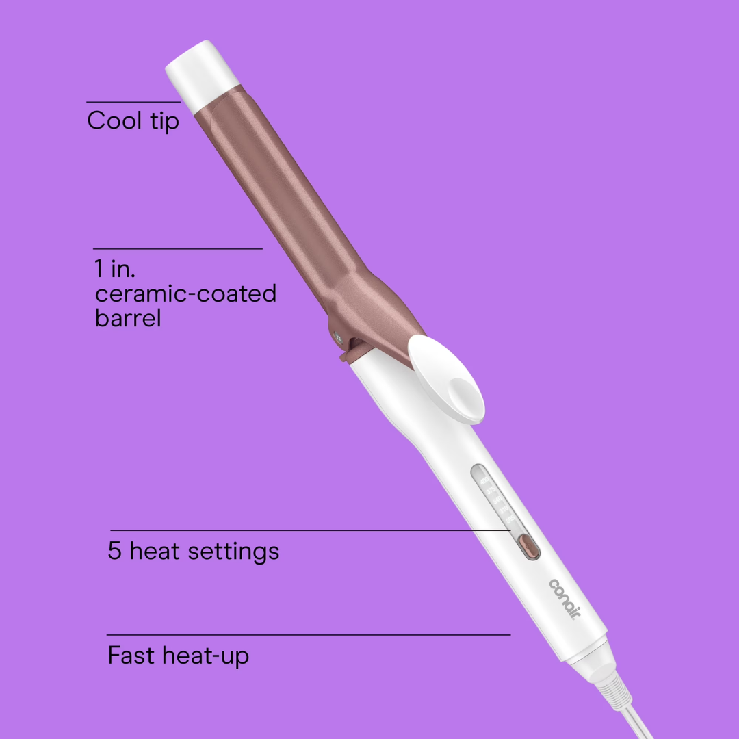 Conair 1" Double Ceramic Curling Iron CD300, Rose Gold