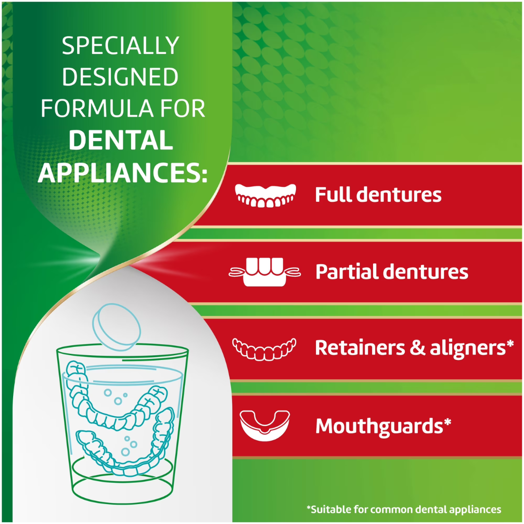 Polident Smokers Antibacterial Dental Appliance Cleanser, 90 Tablets