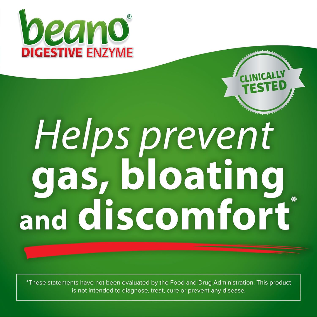 Beano Digestive Enzyme for Gas, Bloating and Discomfort Prevention, 30 Tablets