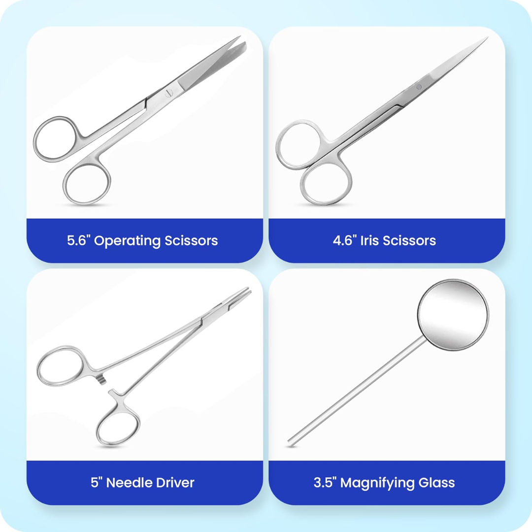 Core Flex Biology Lab Dissection Tool Set Stainless Steel, 38 Count