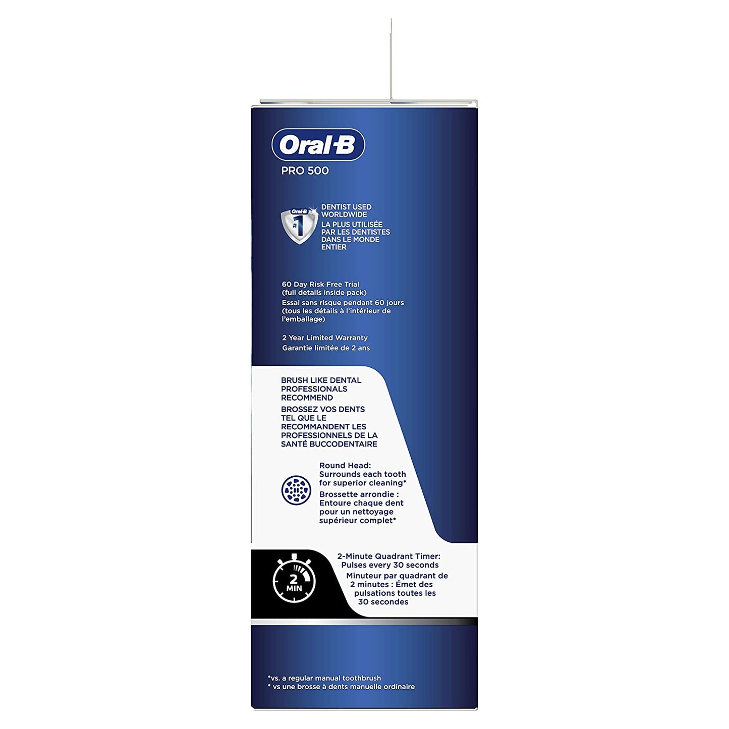 Oral-B Pro 500 Electric Power Rechargeable Toothbrush with Automatic Timer