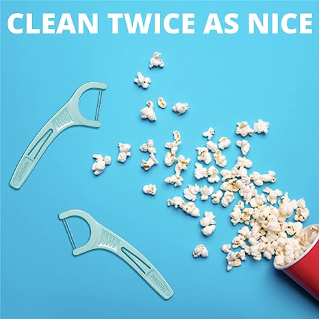 Plackers Twin-Line Cleans Twice As Nice Dental Flossers Cool Mint Flavor 75 Count