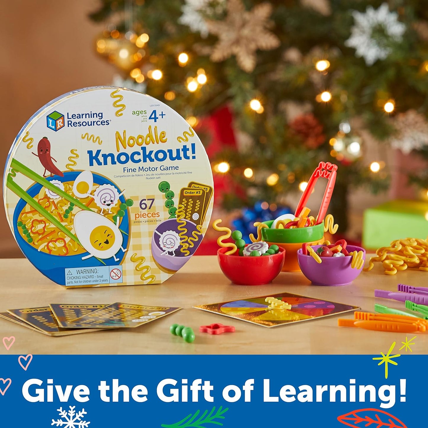 Learning Resources Noodle Knockout Fine Motor Game Ages 4+ (67 Pieces)