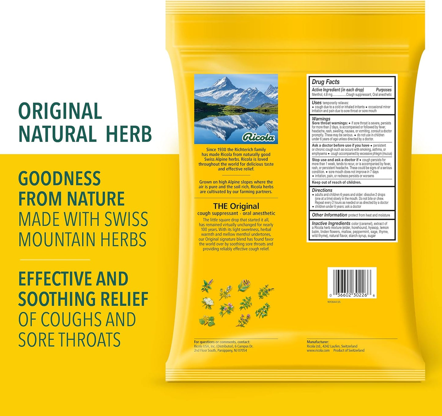 Ricola Made With Original Swiss Alpine Herbs 115 Wrapped Drops