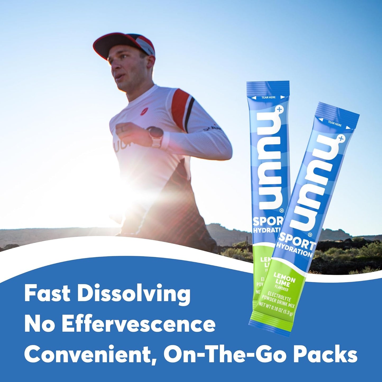 Nuun Sport Hydration Electrolyte Powder Drink Mix, Lemon Lime Flavored, 16 Sticks, 2.9 oz / 84.8g