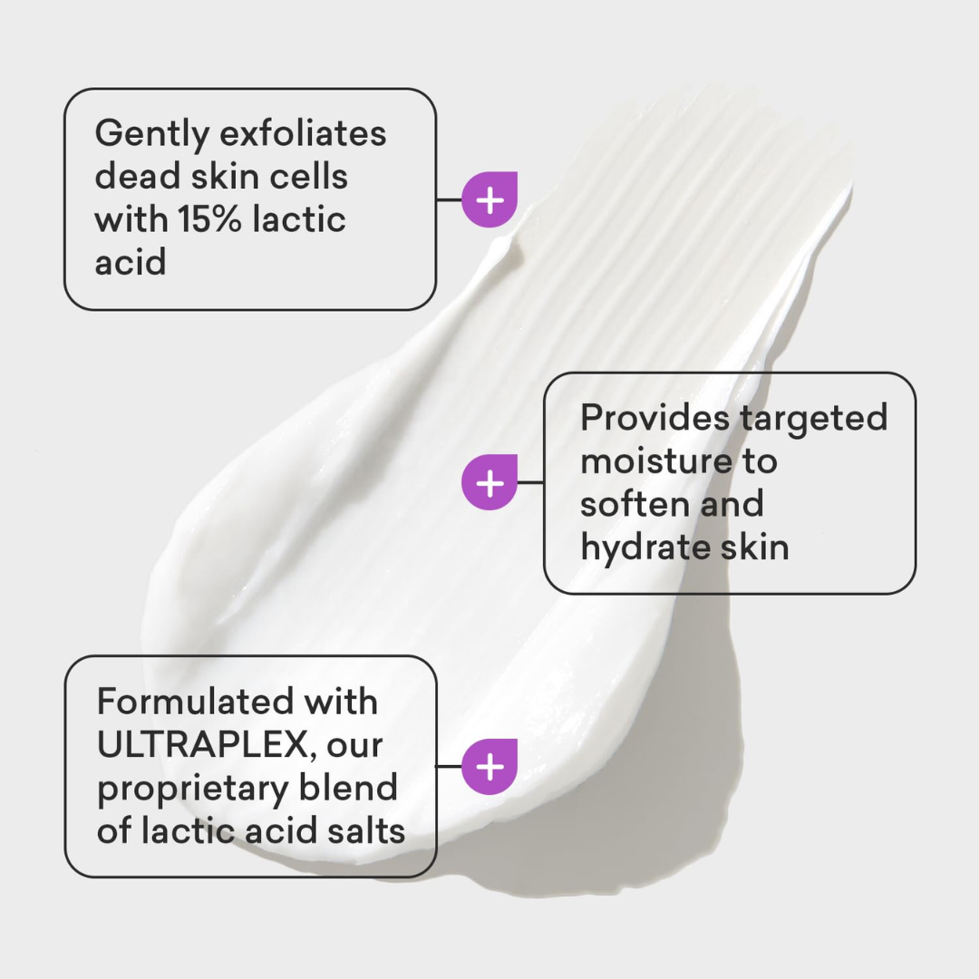 AmLactin Ultra Smoothing Exfoliating + Hydrating AHA Cream, 4.9 oz / 140 g