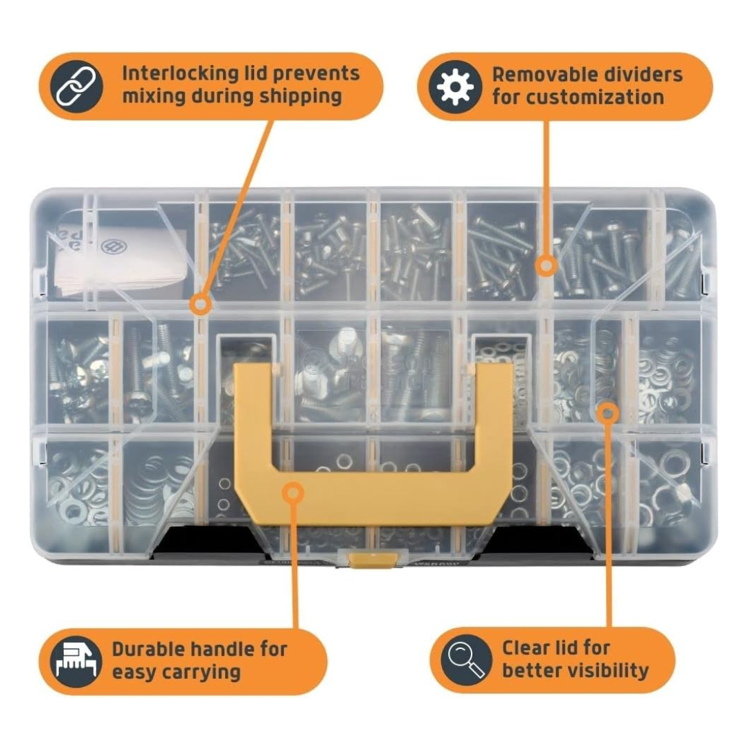 Jackson Palmer Hardware Assortment Kit – Screws, Nuts, Bolts & Washers (2,251-Piece)