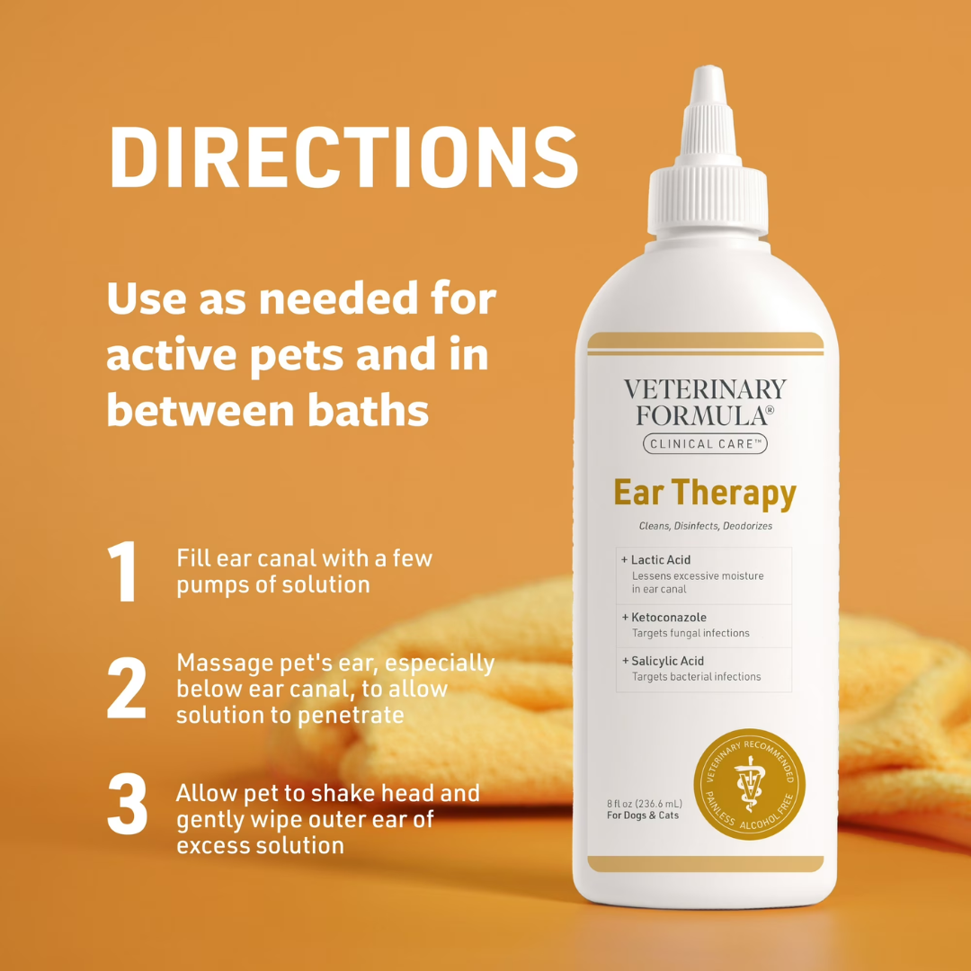 Veterinary Formula Clinical Care Ear Therapy for Dogs & Cats, 8 oz / 237 ml