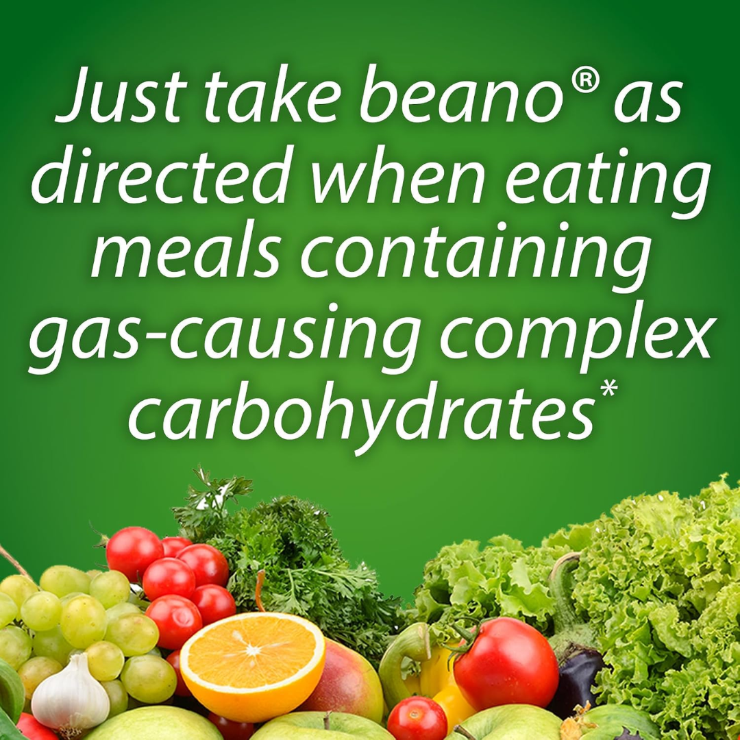 Beano Digestive Enzyme for Gas, Bloating and Discomfort Prevention, 30 Tablets