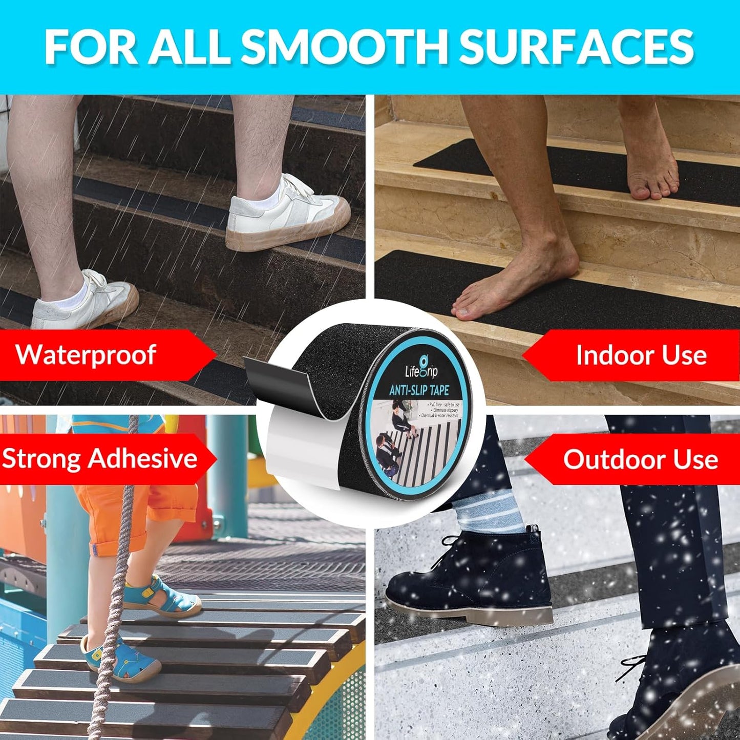 Lifegrip Anti-Slip Traction Tape 4 Inch x 38 Foot