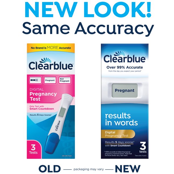 Clearblue Digital Pregnancy Test with Smart Countdown (3 Pregnancy Tests)