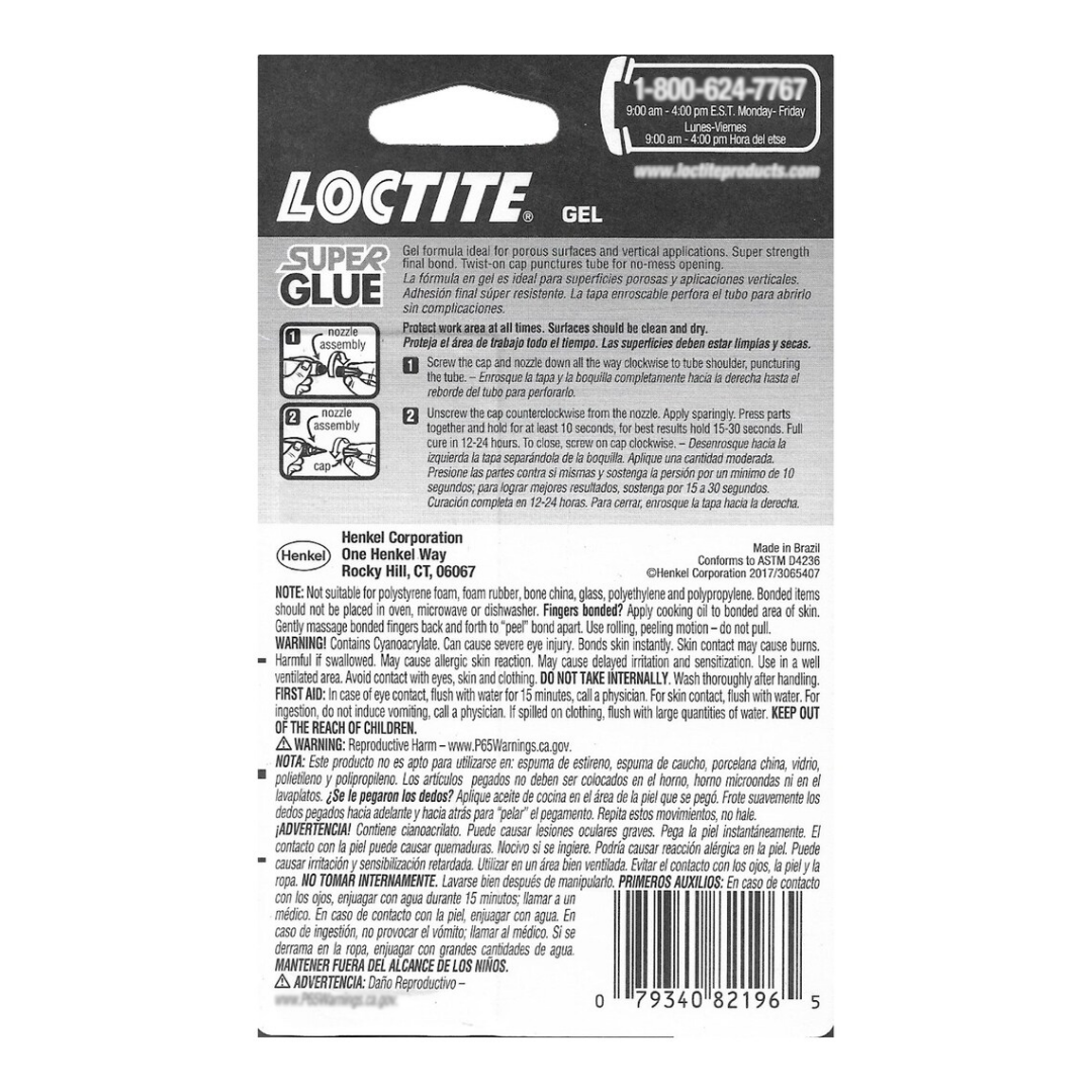 Loctite Super Glue Gel, 0.07 oz / 2 g
