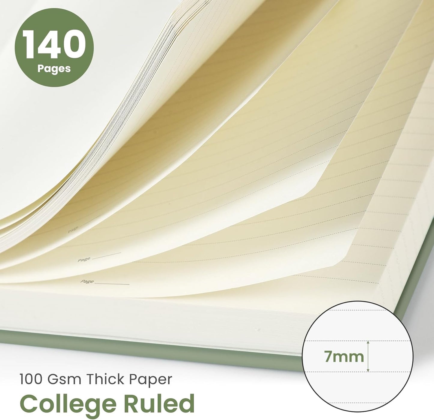 Taja Hardcover Lined Spiral Blank Notebook