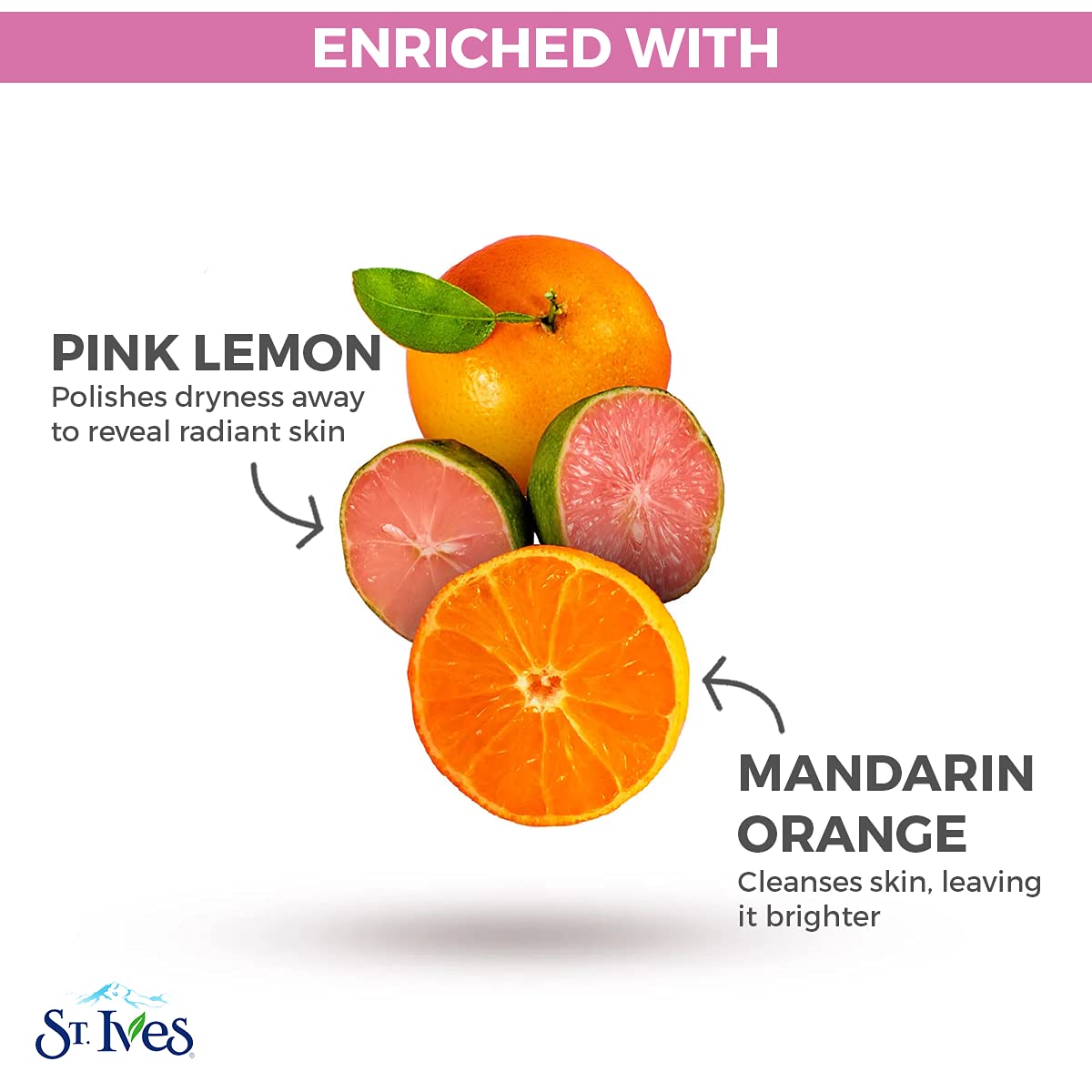 St. Ives Radiant Skin Face Scrub Pink Lemon & Mandarin for Radiant Skin, 6 oz. / 170g