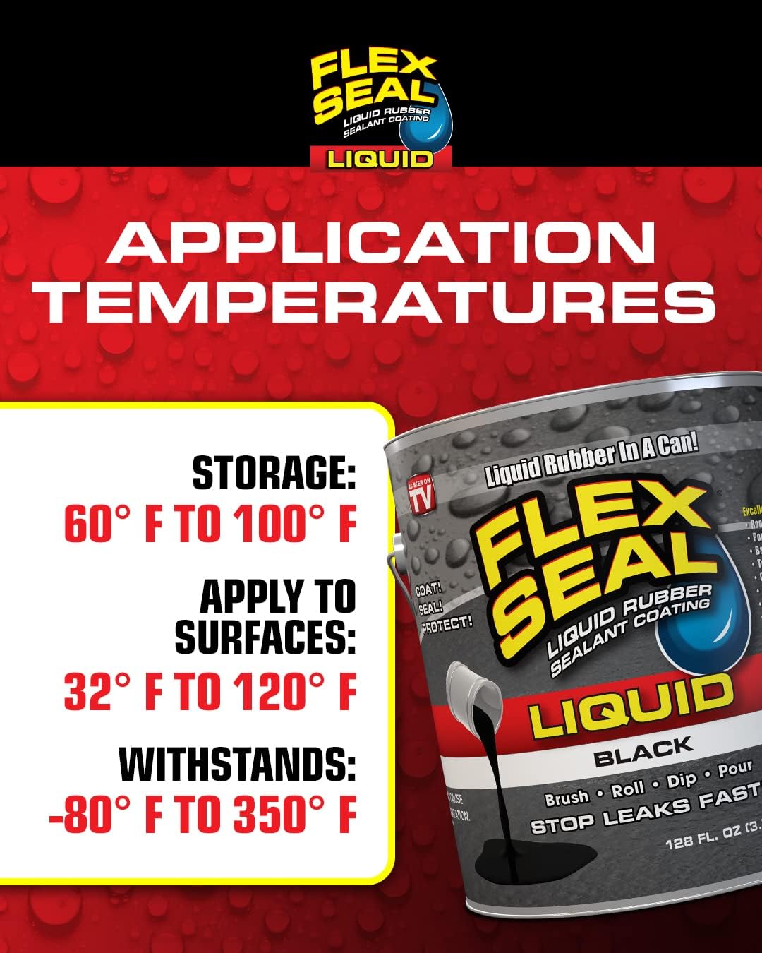 Flex Seal Liquid Rubber Sealant Coating Liquid Black - 945ml / 32 fl oz