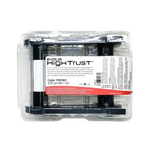 Evolis HighTrust Zenius Color YMCKO Ribbon R5F002AAA 200 Prints / Roll