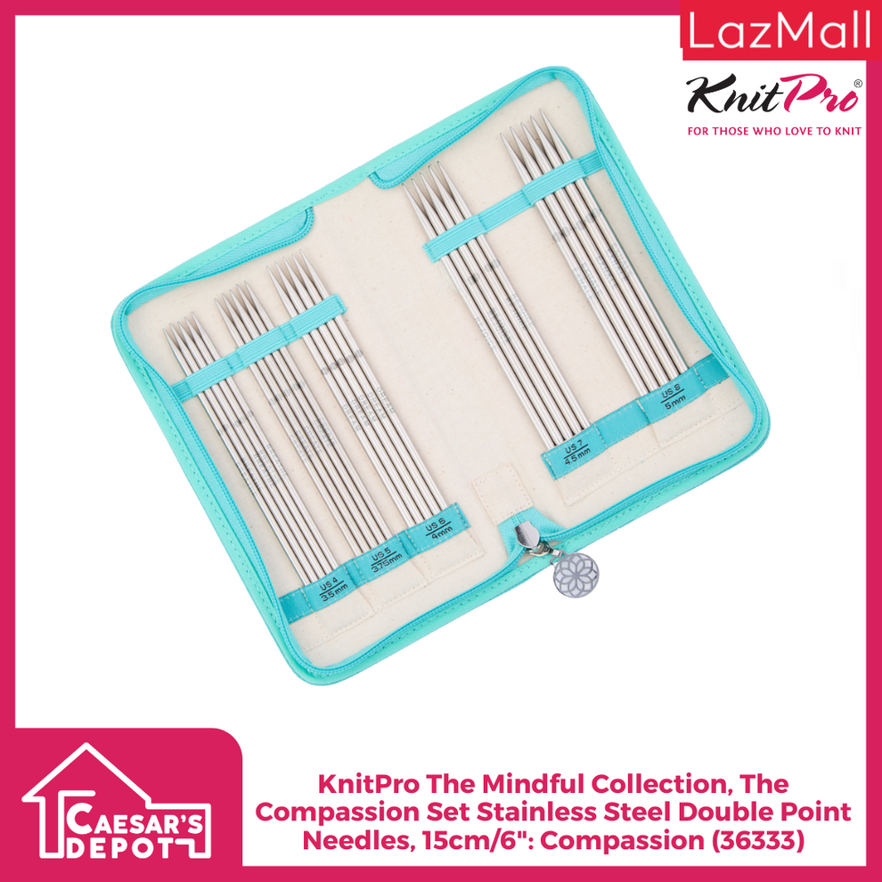 KnitPro The Mindful Collection, Stainless Steel Double Point Needles S ...