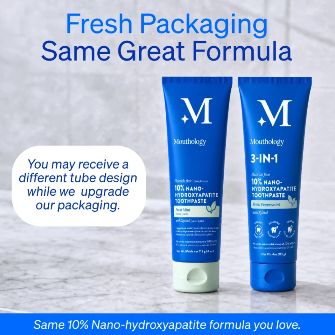 Mouthology 3-in-1 Nano-Hydroxyapatite Toothpaste Fresh Peppermint, 113 g / 4 oz